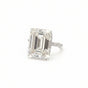 18.65 Ct White Moissanite Emerald Solitaire Ring - 925 Sterling Silver Gold Vermeil
