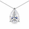 Certified 4.60Ct Pear Shape White Moissanite Solitaire Pendant in Gold Vermeil