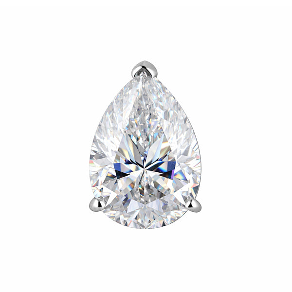 Certified 4.60Ct Pear Shape White Moissanite Solitaire Pendant in Gold Vermeil
