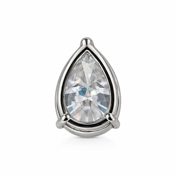 Certified 4.60Ct Pear Shape White Moissanite Solitaire Pendant in Gold Vermeil