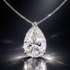 Certified 4.60Ct Pear Shape White Moissanite Solitaire Pendant in Gold Vermeil