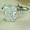 EGL Certified 4 ct DEW Cushion Cut White Moissanite Ring 18K Gold Plated