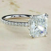 EGL Certified 4 ct DEW Cushion Cut White Moissanite Ring 18K Gold Plated