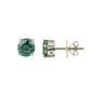 4.40 ct DEW Blue Moissanite Stud Earrings Gold Vermeil Sparkling Gift for Women