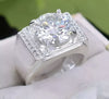 Certified 5.95 Ct Round Cut White Moissanite Ring For Mother's Day 18K Gold Plated 18K Gold Plated