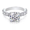 Certified 3.50 ct DEW Cushion Cut White Moissanite Solitaire Ring 18K Gold Plated Vermei 18K Gold Plated