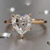 4.00 ct DEW Certified Heart Cut Solitaire White Moissanite In Ring 18K Gold Plated Verm 18K Gold Plated