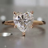 4.00 ct DEW Certified Heart Cut Solitaire White Moissanite In Ring 18K Gold Plated Verm 18K Gold Plated
