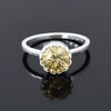 4.25 ct DEW Round Brilliant Cut Certified Champagne Moissanite Ring 18K Gold Plated Ver 18K Gold Plated