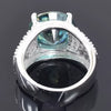 8.55 Ct Certified Round Cut Blue Moissanite Solitaire Ring 18K Gold Plated
