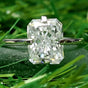 4.10 Ct Certified Radiant Cut White Solitaire Moissanite Ring 18K Gold Plated Verme 18K Gold Plated