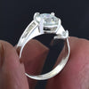 2.50 Ct White Round Cut Certified Moissanite Solitaire Ring 18K Gold Plated