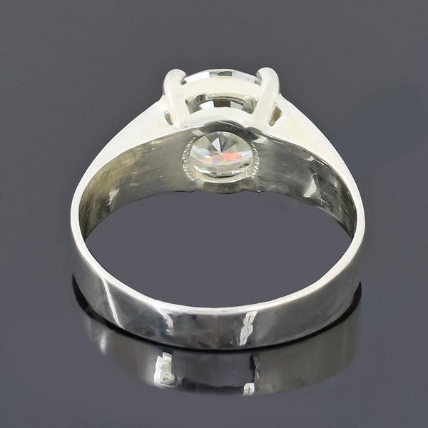2.50 Ct White Round Cut Certified Moissanite Solitaire Ring 18K Gold Plated
