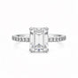 5.20 Ct Emerald Cut Certified White Solitaire Moissanite Ring 18K Gold Plated Verme 18K Gold Plated