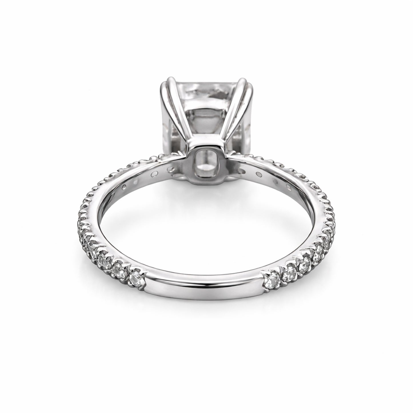 5.20 Ct Emerald Cut Certified White Solitaire Moissanite Ring 18K Gold Plated Verme 18K Gold Plated