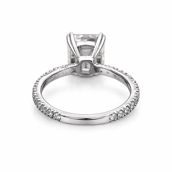 5.20 Ct Emerald Cut Certified White Solitaire Moissanite Ring 18K Gold Plated Verme 18K Gold Plated