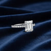 5.20 Ct Emerald Cut Certified White Solitaire Moissanite Ring 18K Gold Plated Verme 18K Gold Plated