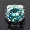 11.75 ct DEW Certified Round Cut Blue Moissanite Solitaire Ring 18K Gold Plated