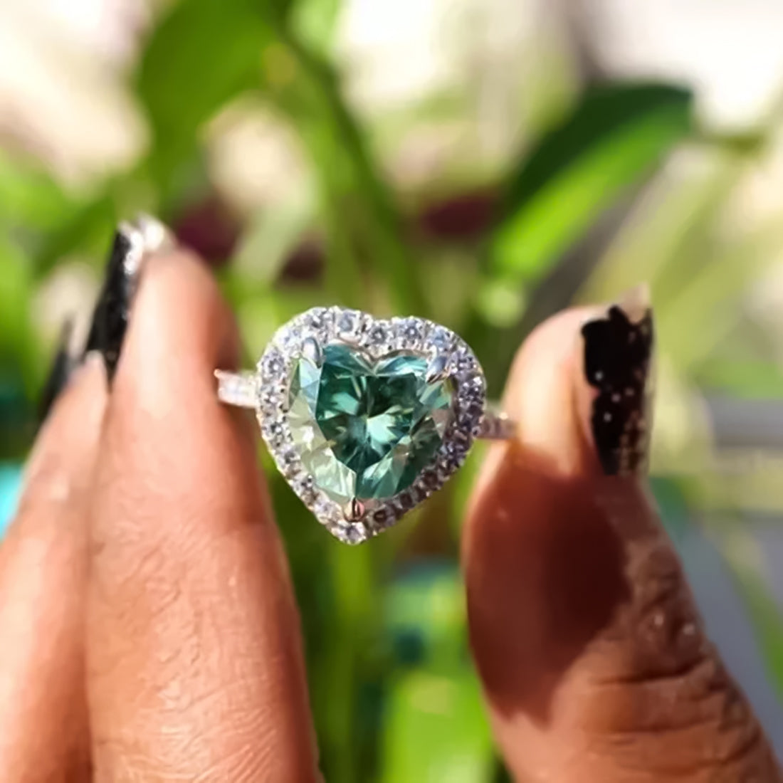 11.20 Ct Certified Heart Cut Blue Moissanite Engagement Ring 18K Gold Plated Vermei 18K Gold Plated