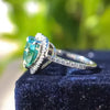 11.20 Ct Certified Heart Cut Blue Moissanite Engagement Ring 18K Gold Plated Vermei 18K Gold Plated