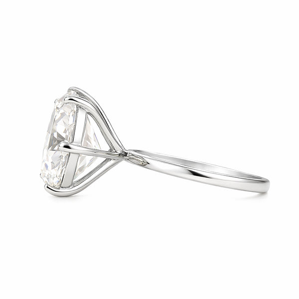 27.0 Ct White Moissanite Round Solitaire Ring - 925 Sterling Silver Gold Vermeil