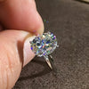 Solitaire 3.50 ct DEW Oval Cut White Moissanite in Engagement Ring 18K Gold Plated Verm 18K Gold Plated