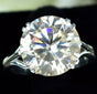 3.50 Cts Certified Round Cut White Moissanite Solitaire Ring In 18K Gold Plated Ver 18K Gold Plated