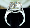 3.50 Cts Certified Round Cut White Moissanite Solitaire Ring In 18K Gold Plated Ver 18K Gold Plated