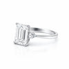 5.7 Ct White Moissanite Emerald Solitaire Ring - 925 Sterling Silver Gold Vermeil