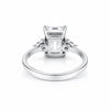 5.7 Ct White Moissanite Emerald Solitaire Ring - 925 Sterling Silver Gold Vermeil