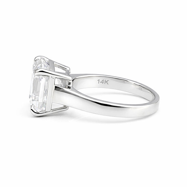 5.7ct DEW White Moissanite Asscher Solitaire Ring