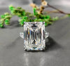 5.90 Ct Emerald Cut Certified White Solitaire Moissanite Ring For Mother 18K Gold P 18K Gold Plated