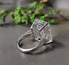 5.90 Ct Emerald Cut Certified White Solitaire Moissanite Ring For Mother 18K Gold P 18K Gold Plated