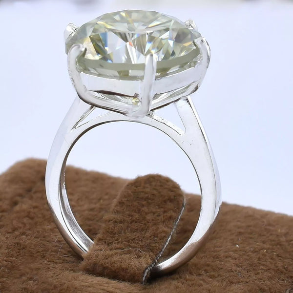 8.30 ct DEW Certified Round Cut White Moissanite Solitaire 925 Sterling Ring For Wife 1 18K Gold Plated