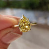 9.3 Ct Champagne Moissanite Pear Solitaire Ring - 925 Sterling Silver Gold Vermeil