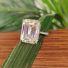 18.65 Ct Emerald Cut Certified White Moissanite Ring For Mother's Day 18K Gold Plat 18K Gold Plated