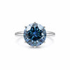 Certified 2.75 ct DEW Blue Moissanite Ring Round Cut In For Sister 18K Gold Plated Verm 18K Gold Plated