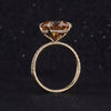 4 ct DEW Certified Round Cut Champagne Moissanite Ring With Accents Wedding 18K Gold Plated