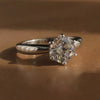 2.80 Ct Certified Round Cut White Moissanite Solitaire Ring For Wife 18K Gold Plate 18K Gold Plated