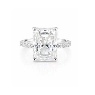 18.10 Ct Certified Radiant Cut Moissanite Ring For Birthday Gift Idea 18K Gold Plat 18K Gold Plated