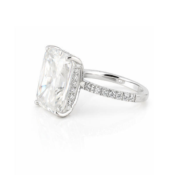 18.10 ct DEW Certified Radiant Cut Moissanite Ring For Birthday Gift Idea 18K Gold Plat 18K Gold Plated