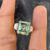 12.20 ct DEW Ascher Cut Certified Blue Moissanite Ring For Someone Special Gift 18K Gol 18K Gold Plated