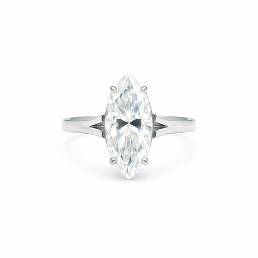 2.50 carat marquise cut lab-grown diamond ring in 18k gold vermeil setting