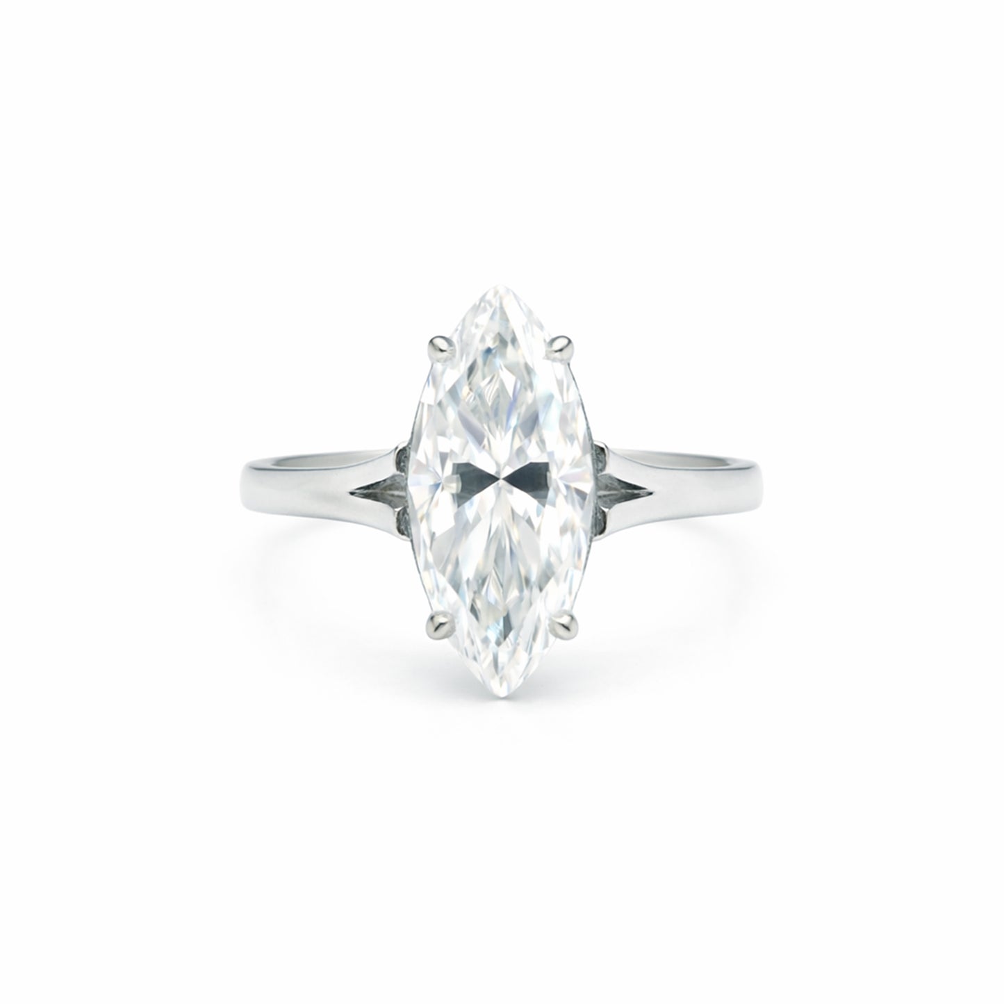 9 ct DEW Certified White Moissanite Solitaire Ring. For Anniversary Gift 18K Gold Plate 18K Gold Plated