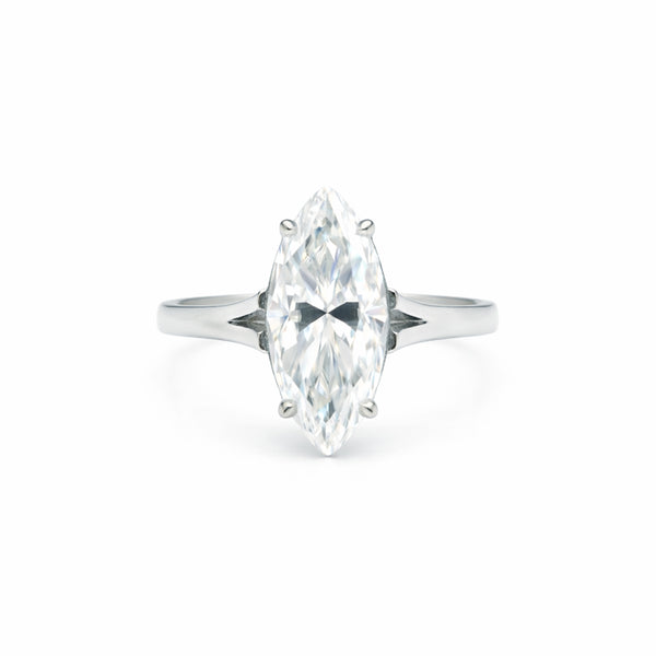 9 ct DEW Certified White Moissanite Solitaire Ring. For Anniversary Gift 18K Gold Plate 18K Gold Plated
