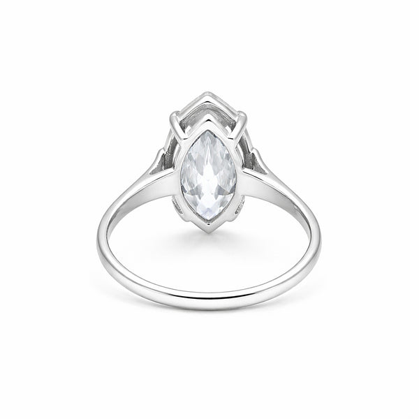 9 ct DEW Certified White Moissanite Solitaire Ring. For Anniversary Gift 18K Gold Plate 18K Gold Plated