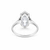 Close-up of marquise cut lab diamond, VS1 clarity, full crown and pavilion