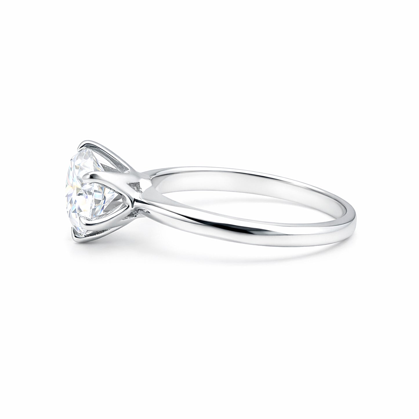 5.2ct DEW White Moissanite Round Solitaire Ring