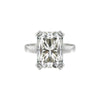 9.45 ct DEW White Moissanite Radiant Solitaire Ring - 18K Gold Vermeil on 925 Sterling Silver