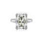 9.45 ct DEW White Moissanite Radiant Solitaire Ring - 18K Gold Vermeil on 925 Sterling Silver